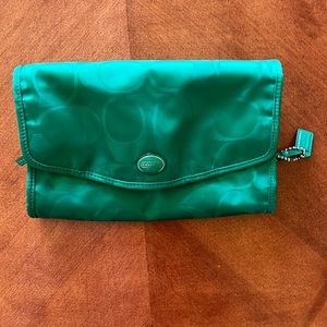 Coach toiletry travel case in teal